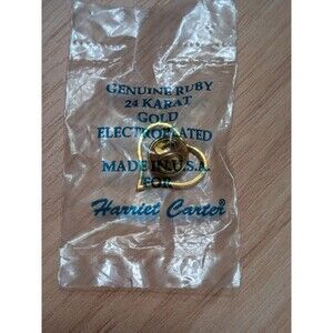 NEW Vintage Genuine Ruby Heart Pin 24K Gold Valentine’s Day Gift for Her